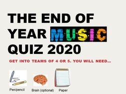 KS3 End of Year Music Quiz 2020 | Teaching Resources