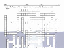 Clothing Accessories Footwear Crossword Puzzle Teaching Resources