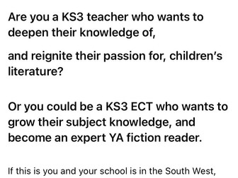 Reading for Pleasure CPD for English Teachers in the South West.