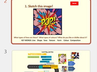 KS3 Pop Art Project - 10 double  lessons in one Powerpoint!