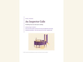 An Inspector Calls model answers at three levels: Mr Birling