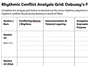 Debussy Fetes - rhythm worksheet