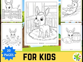 Donkey Colouring Sheets – Farm Animal Printable for EYFS & KS1