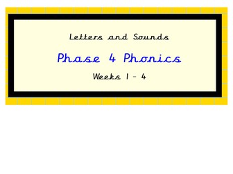 Phonics Phase 4 lesson plans in Smart board format - 4 weeks