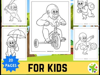 Gorilla Colouring Sheets – Jungle Animal Printables for EYFS & KS1