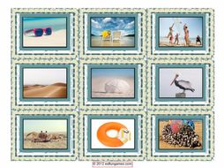 Beach Activities & Items Cards 4 Pages = 36 Cards