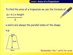 Outstanding Area of a Trapezium Lesson & Resources