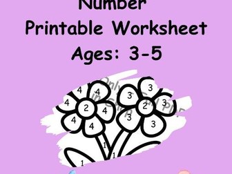 Spring Flowers Colour by Number Worksheet – Ages 3–5 | Printable Activity