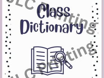Classroom Dictionary Cover and Pages