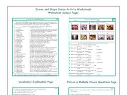 Stores and Shops Combo Activity Worksheets