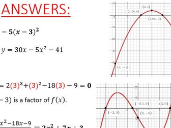 AS Maths PURE Revision with Answers - Edexcel
