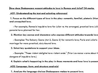 How is love presented in Romeo and Juliet? Revision Guidance