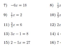 Linear equations worksheet (with solutions) | Teaching Resources