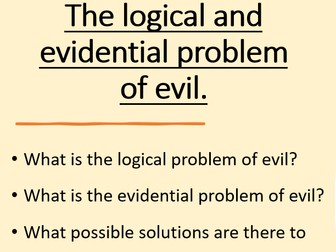 Logical and evidential problem of evil  lesson for OCR Religious Studies A-Level
