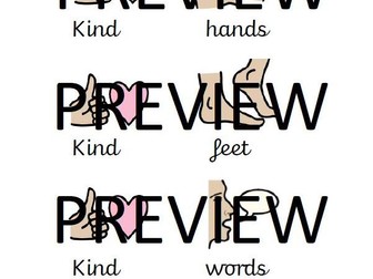 Social Story - Kind hands, kind feet, kind words (generic and personlised included)
