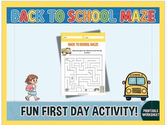 Back to School Maze: First Day of School Fun & Classroom Icebreaker