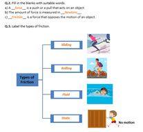 Distance Learning | Friction, Types of Friction - Worksheet | Teaching