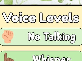 Classroom Voice Levels Poster