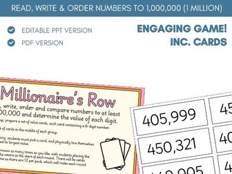 Compare & Order Numbers to 1 Million | Card Game Activity | Place Value