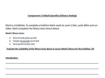 9 Mark question layout guide & exemplar answer (Fitness Testing)