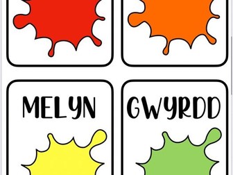 Welsh colour flash cards