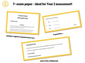 7+ English comprehension and writing paper - Y2 assessment