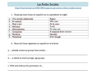 A Level Spanish - Las Redes Sociales