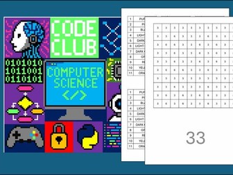 Pixel 8-bit art open evening activity display