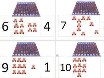 Number Bond flashcards teddy themed