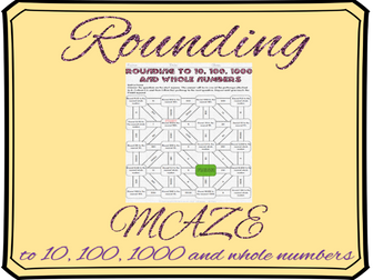 Rounding to the nearest 10, 100, 1000 and whole numbers maze
