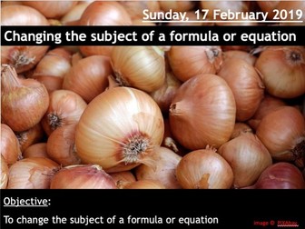 Changing the subject of a formula or equation