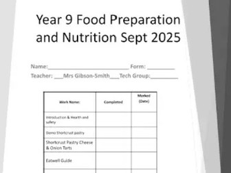 Yr 9 Food Preparation and Nutrition
