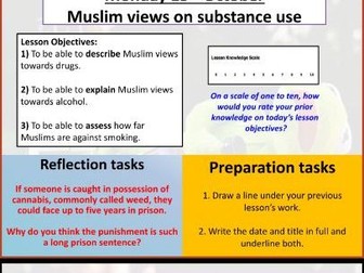 KS3 RS Drugs and Alcohol in Islam
