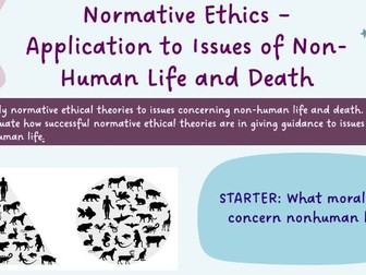 Issues of non-human life - AQA A Level Religious Studies