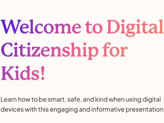 Introduction to Digital Citizenship Presentation KS2