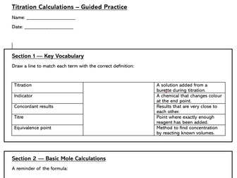 GCSE Titration calculations guided practice