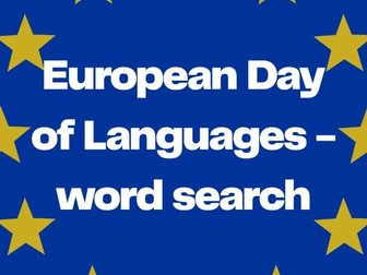 European Day of Languages - Word search