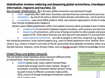 Globalisation Revision Notes- Geography 2016 Edexcel AS/A Level