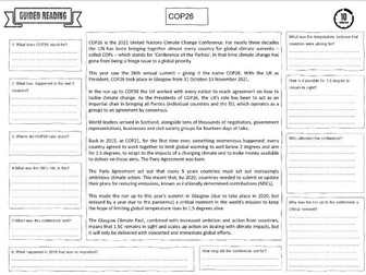 Cop26 Guided Reading Activity