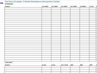 5-Week Post-16 Attendance Tracker