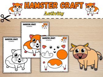 Hamster Craft Activity | Cut and Paste | Printable | Pet animal | Rodent theme