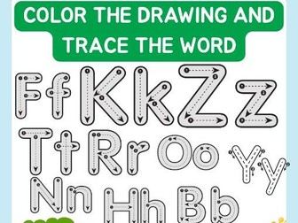 Color The Drawing And Trace The Word