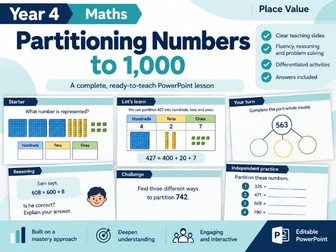 Partition numbers to 1,000