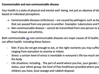 AQA Combined GCSE biology unit 3 notes - infection and response