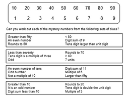 Mystery Numbers | Teaching Resources