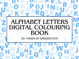 Alphabet Letters Digital Colouring Book - 28 Pages - Perfect for Kids and School