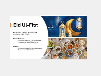 Eid Ul-Fitr and Eid Ul-Adha GCSE Lesson