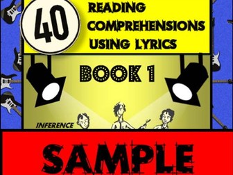 FREE SAMPLE - 40 Reading Comprehensions Using Lyrics Book 1 - Mr A, Mr C and Mr D Present