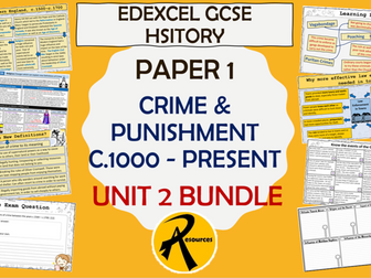 Crime & Punishment 1500-1700 - GCSE History Edexcel -  UNIT  2 BUNDLE