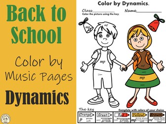 Back to School Music Coloring Pages | Color by Dynamics